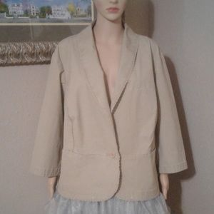 Venezia Crochet Trim Pinstripe Blazer Plus Size 22